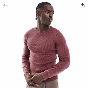 Never Worn ASOS Men's Crewneck Sweater - Dusty Rose